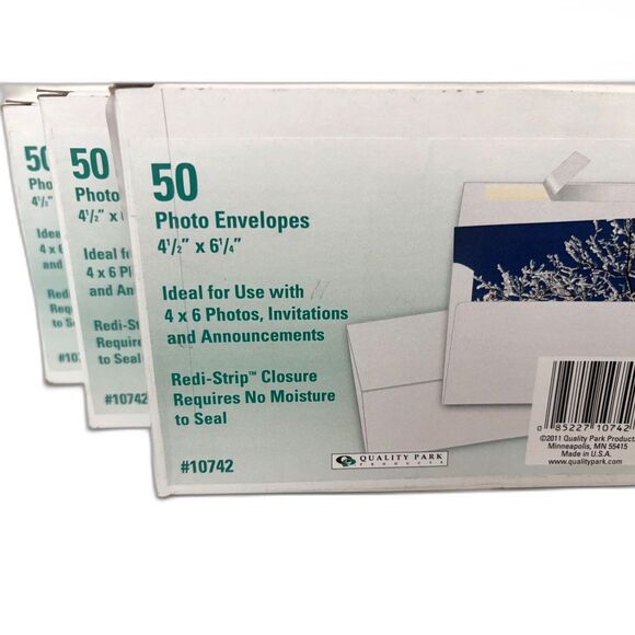 Bundle of 3 Boxes-Quality Park 50 ct. Redi-Strip 4x6" Photo Envelopes - Picture 2 of 5